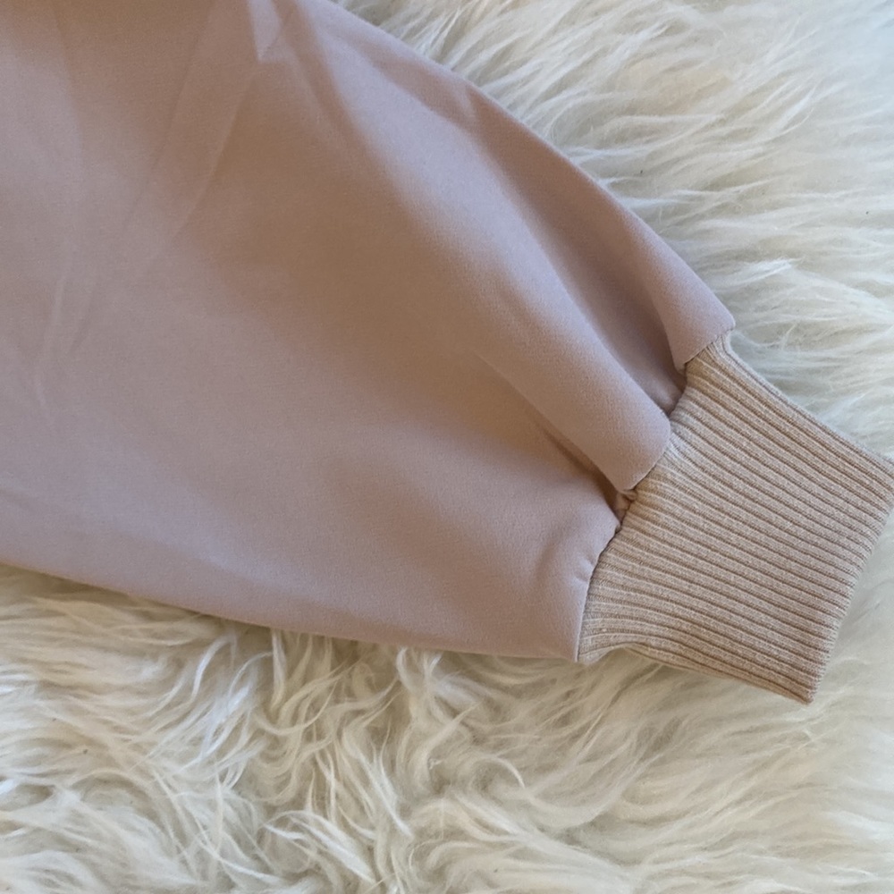 Zara Beige Oversized Ribbed Knit Combo Jacket - Picture 6 of 10